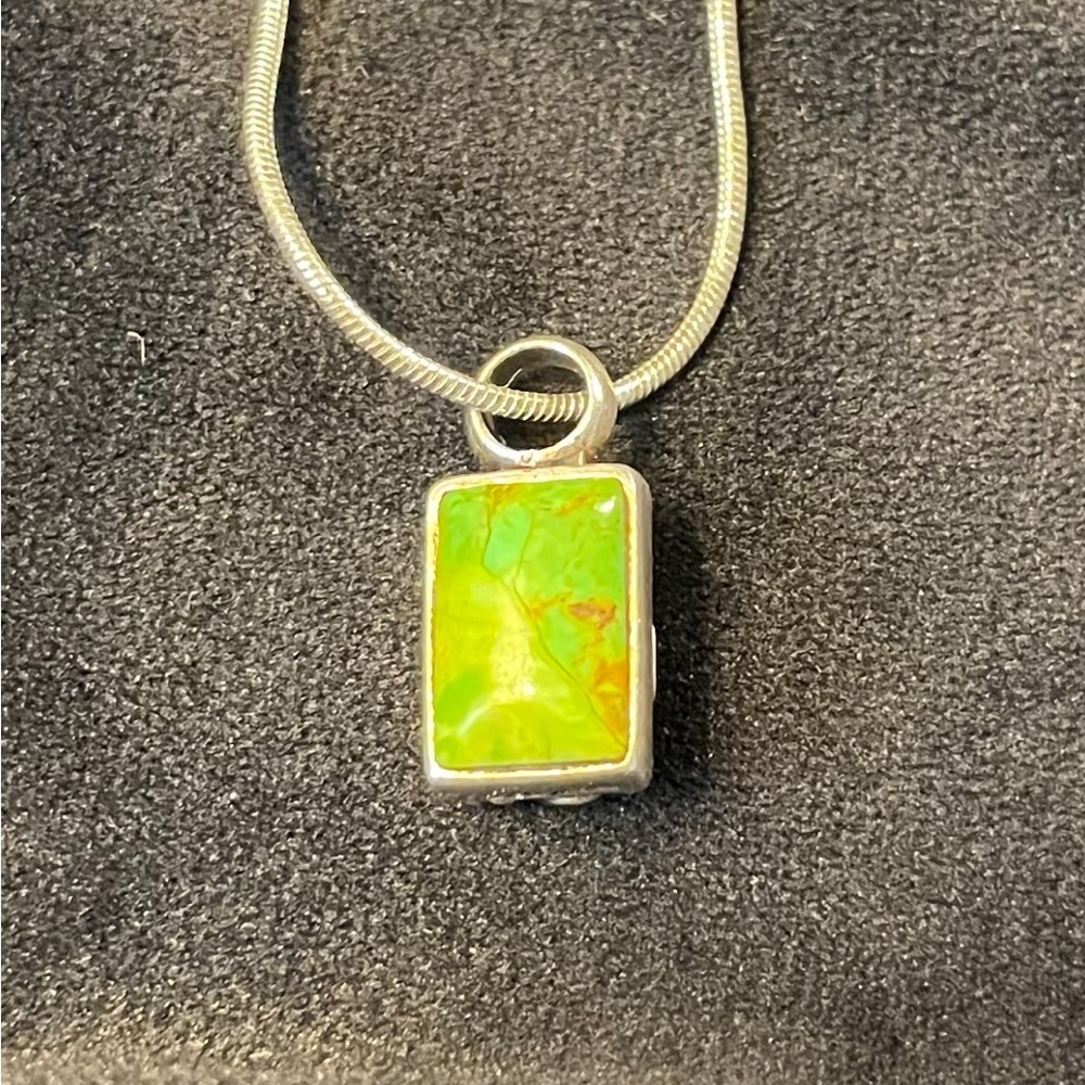 Green Stone Sterling Necklace